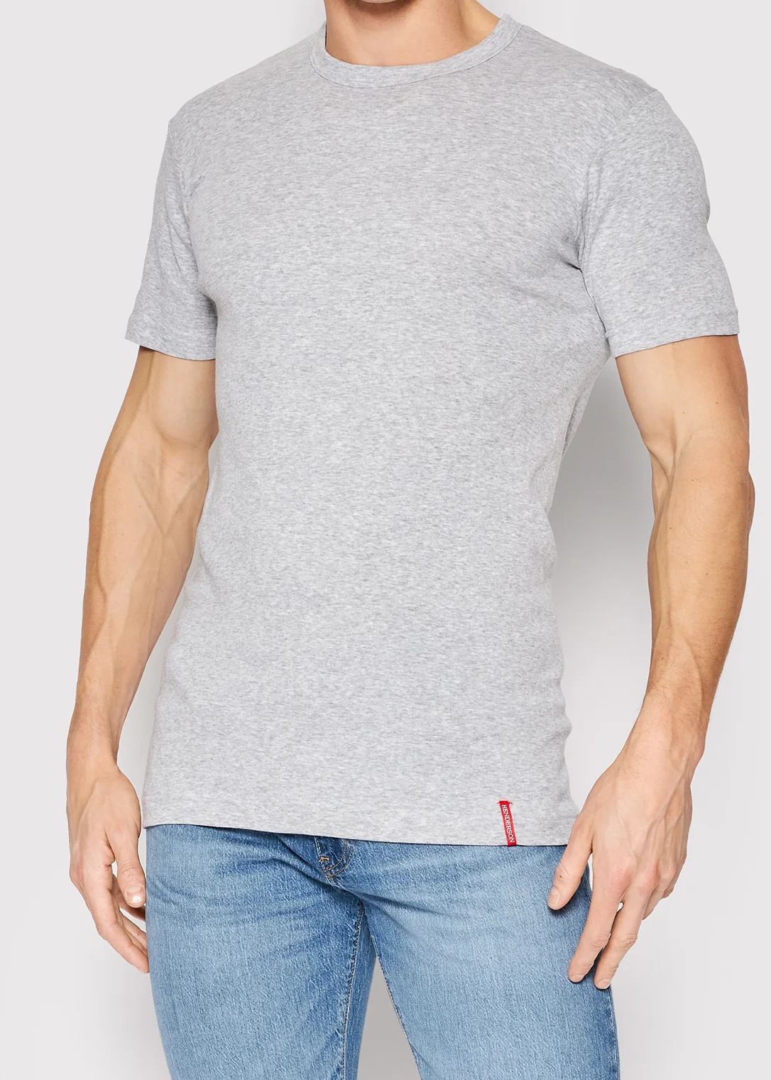 Levně Pánské tričko Henderson 1495 L Sv. šedá