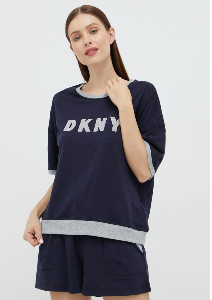 Levně Dámské pyžamo DKNY YI3919259 M Tm. modrá