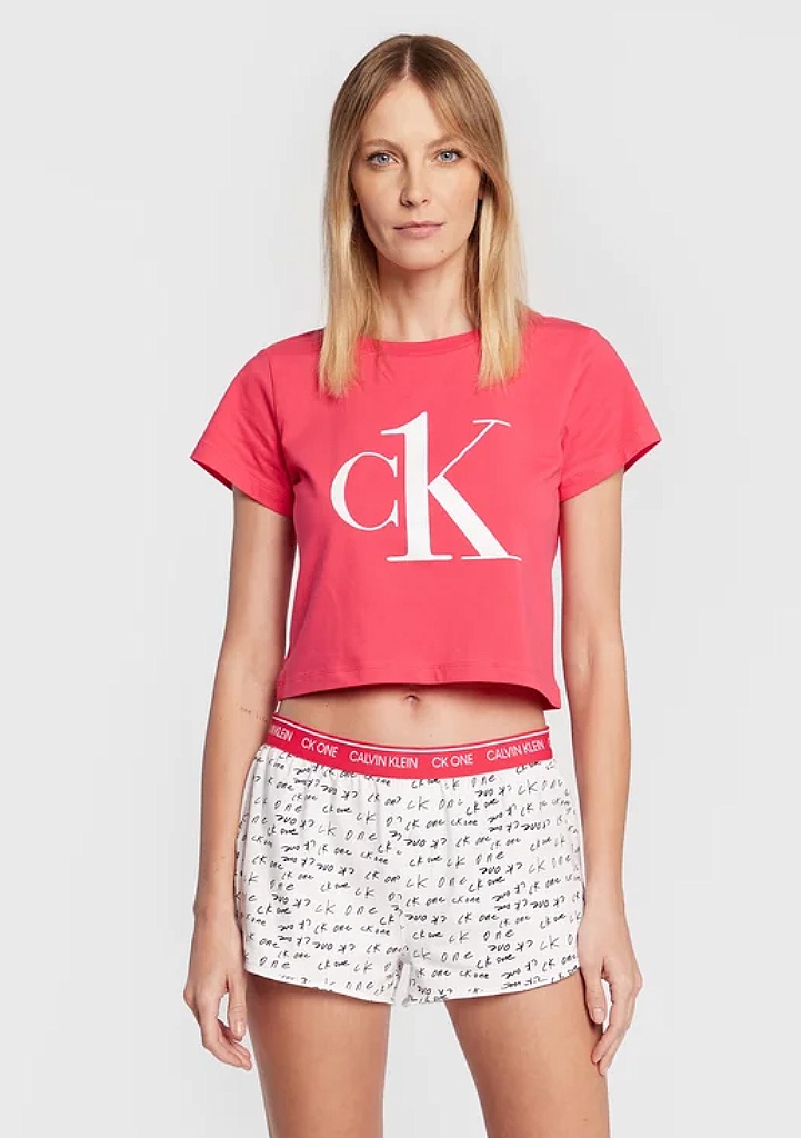 Levně Dámské pyžamo Calvin Klein CK ONE QS6443 L Růžová