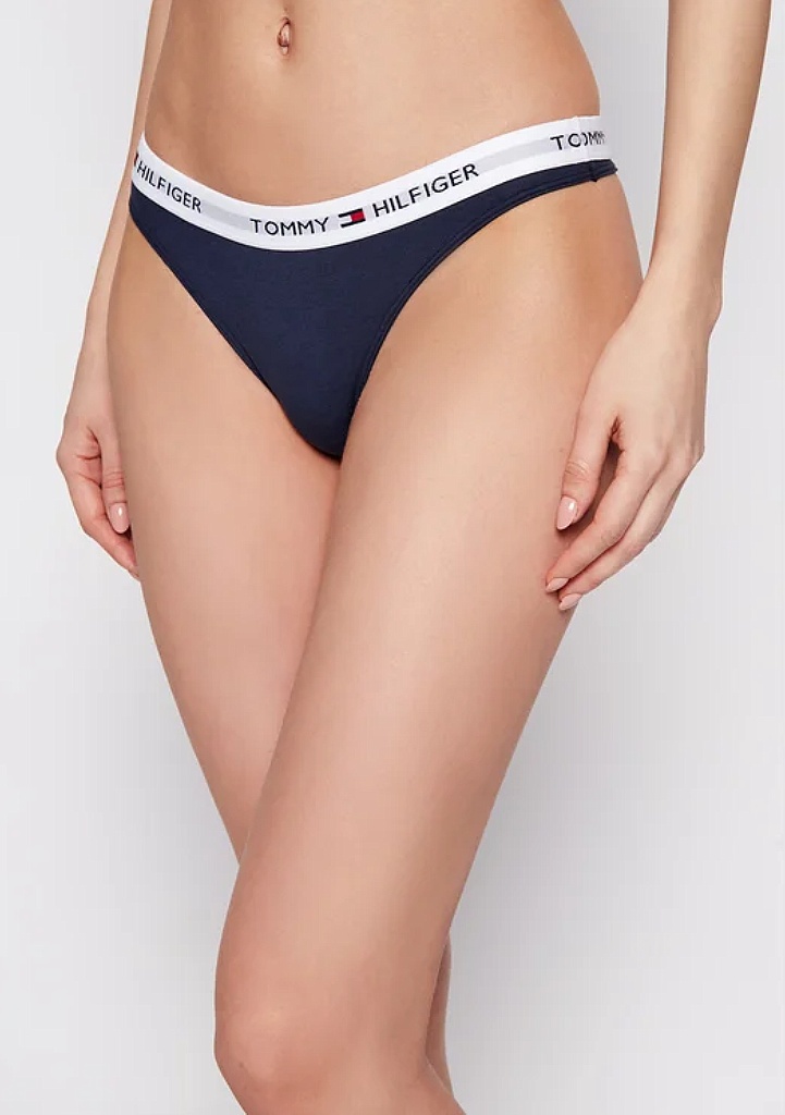 Dámská tanga Tommy Hilfiger UW0UW03835 S Tm. modrá