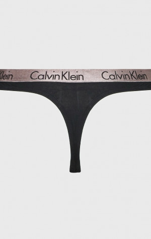Dámská tanga Calvin Klein QD3560 6VS 3PACK