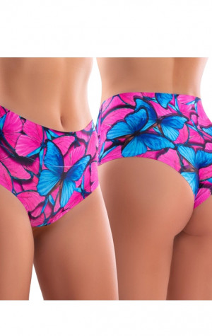 Dámské kalhotky Meméme Butterfly Pink High Briefs