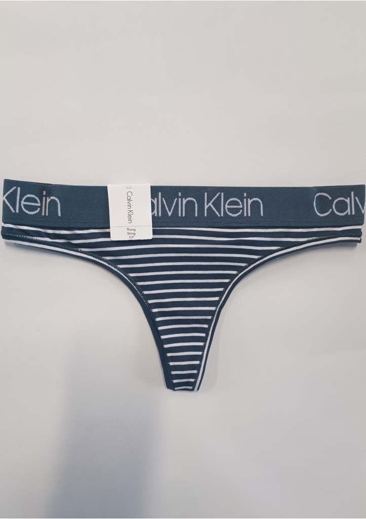 Levně Dámské tanga Calvin Klein QD3751E S Modrá