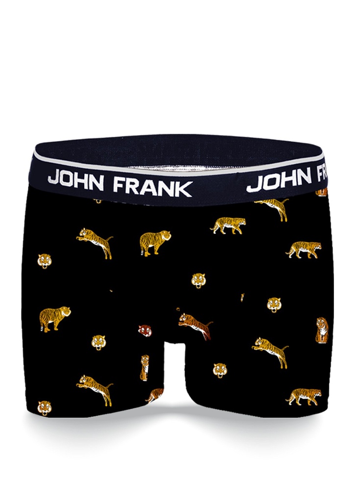 Pánské boxerky John Frank JFBD347 TIGER XL Černá